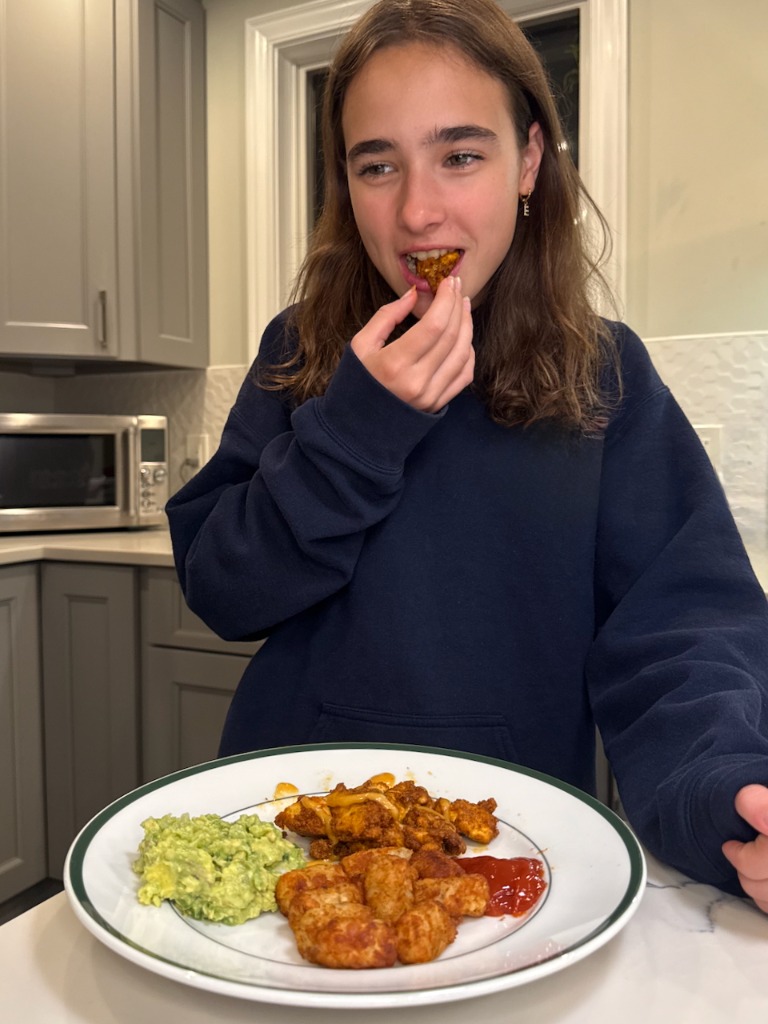 Enjoying Savory Protein Nuggets